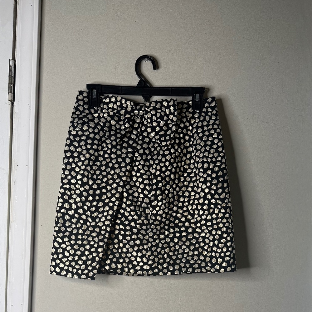 J. crew metalic pebble print bow mini skirt